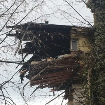 Najstarsza część starego szpitala w gruzach