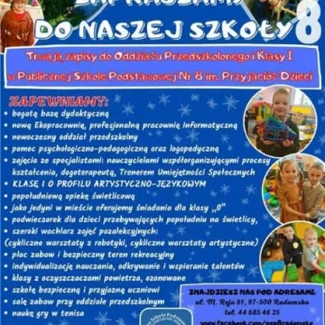 „Ósemka” zaprasza do zerówki i pierwszej klasy