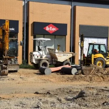 Praca przy przebudowie skrzyżowania wre