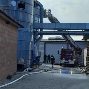 Pożar silosów w Strzałkowie. 50 pracowników ewakuowanych