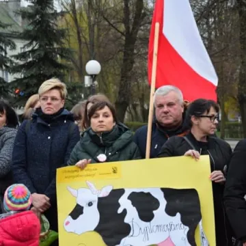 Wiec poparcia dla strajkujących nauczycieli w Radomsku