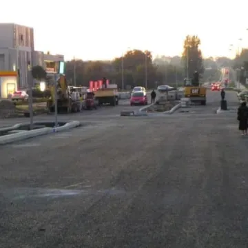 Postęp prac przy przebudowie skrzyżowania 