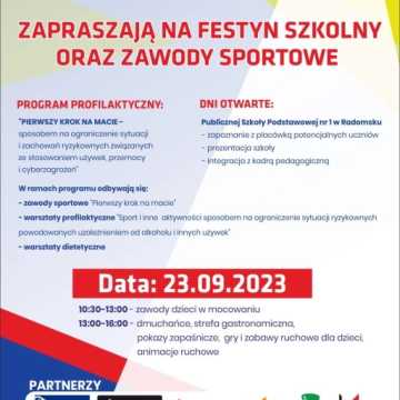 PSP 1 w Radomsku oraz UKS „Zapaśnik” zapraszają na festyn i zawody sportowe