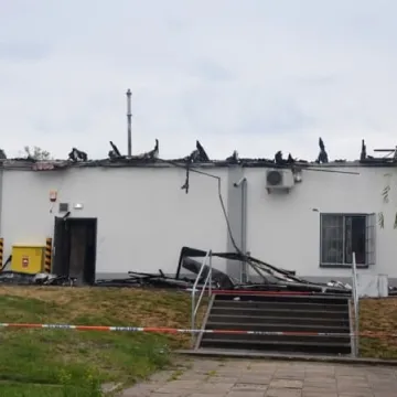 Pogorzelisko po markecie Lidl