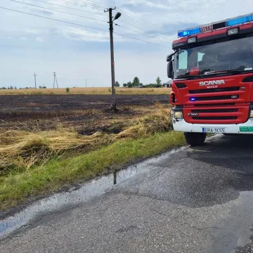 Pożar ścierniska w Woli Blakowej