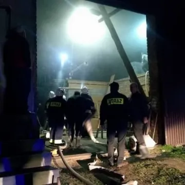 Pożar budynku gospodarczego