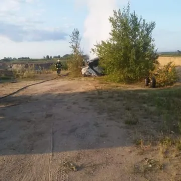 Pożar budki strażniczej w Adamowie