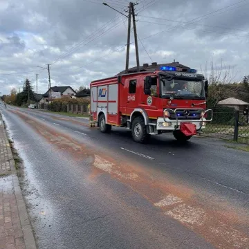Strażacy usunęli substancję ropopochodną z drogi