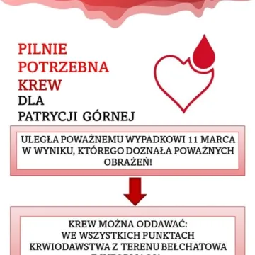 Potrzebna jest krew dla osób poszkodowanych w wypadku w gminie Kamieńsk