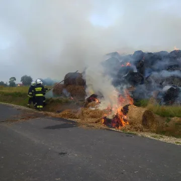 Pożar balotów siana w gm. Wielgomłyny