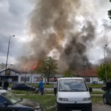 Wielki pożar sklepu Lidl na ul. Jagiellońskiej