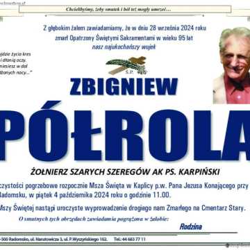 Nie żyje Zbigniew Półrola – żołnierz Szarych Szeregów