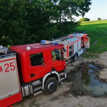 Pożar wysypiska śmieci w Dmeninie