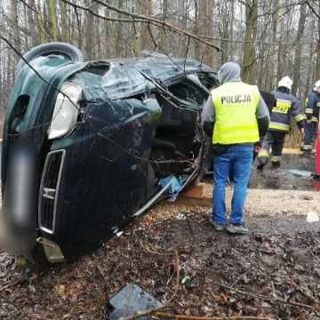 Gm. Wielgomłyny: samochód uderzył w drzewo. Nie żyje 24-letni kierowca