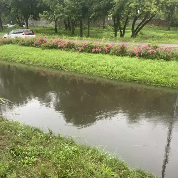 Radomka równo z brzegiem, ulica Reymonta zamknięta