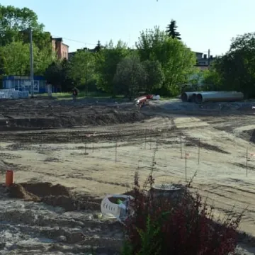 Prace przy budowie ronda na ul. Brzeźnickiej